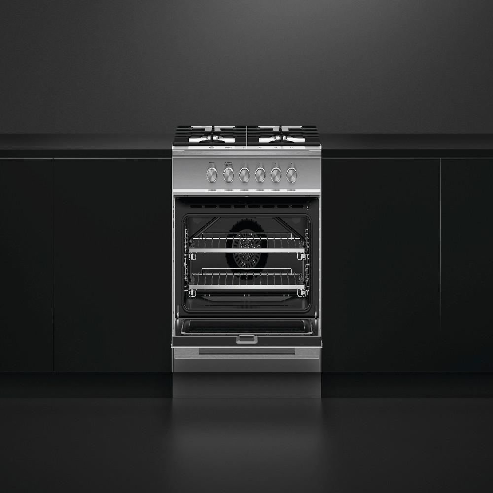 Fisher & Paykel Brushed Stainless Steel 29-7/8 in. Gas 4-Burner Sealed Freestanding Range 