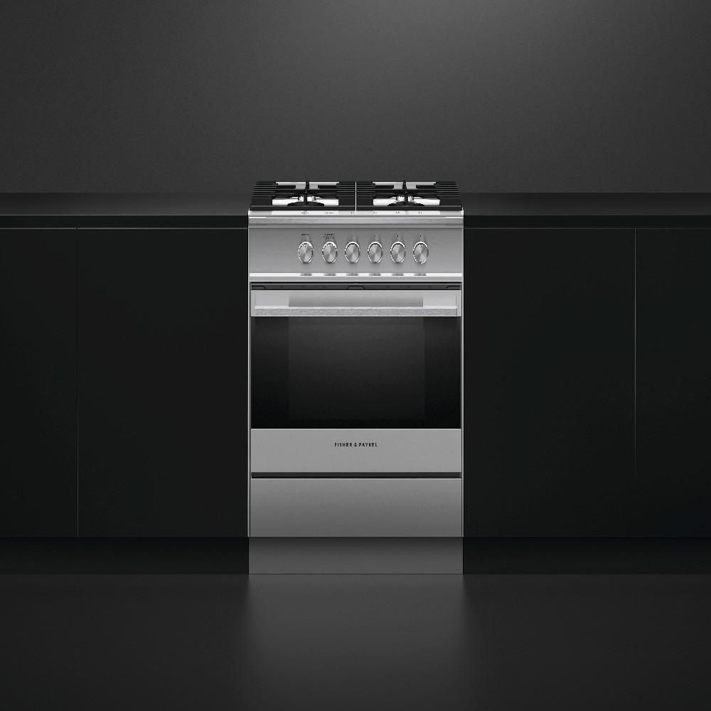 Fisher & Paykel Brushed Stainless Steel 29-7/8 in. Gas 4-Burner Sealed Freestanding Range 
