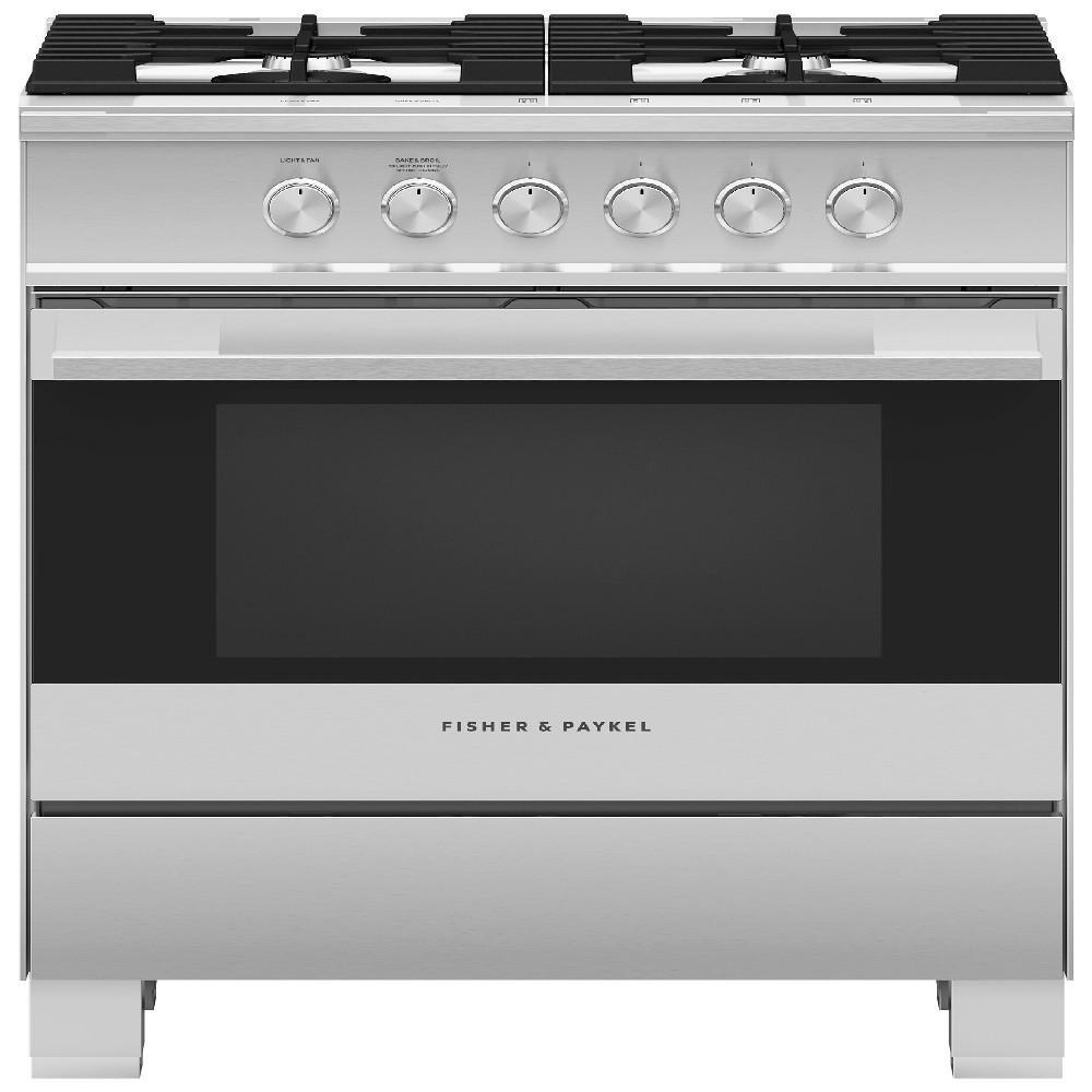 Fisher & Paykel Brushed Stainless Steel 29-7/8 in. Gas 4-Burner Sealed Freestanding Range 