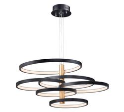 114W 6-Light Integrated LED Pendant/Island Light in Black with Gold