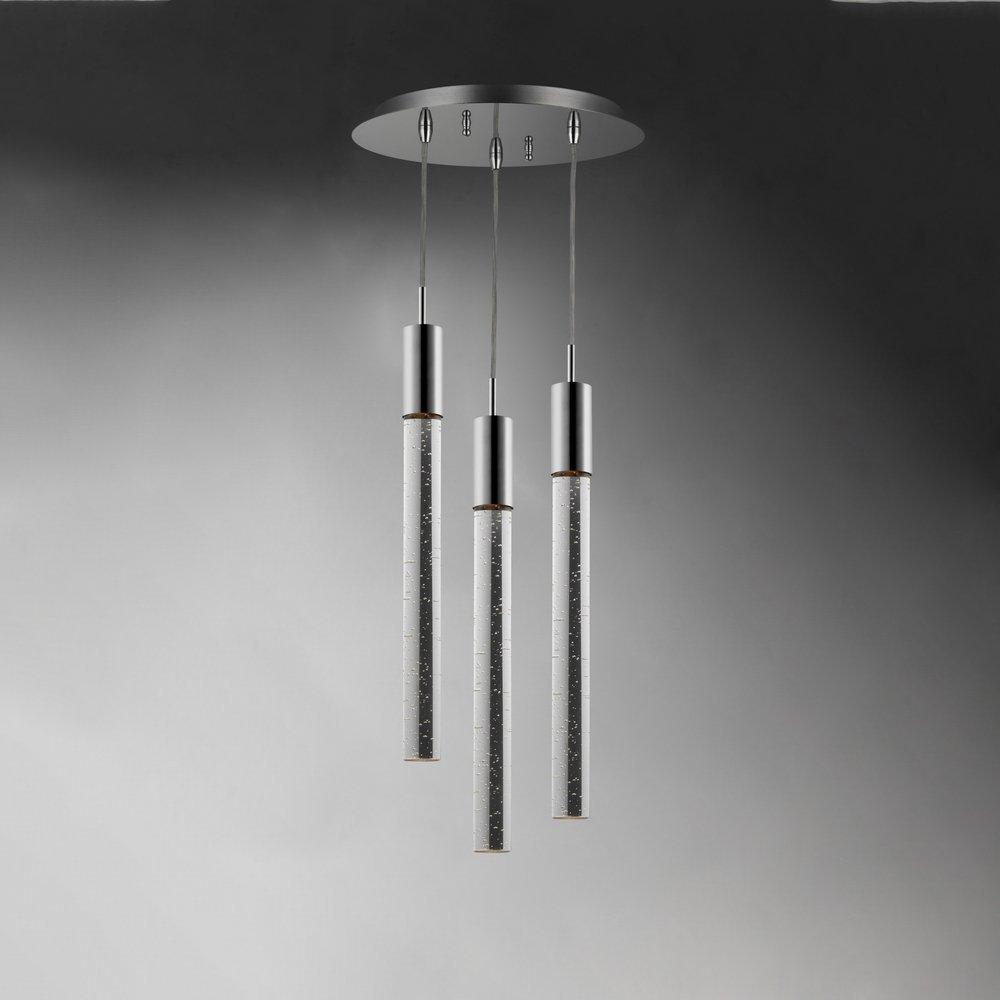 ET2 Lighting Polished Chrome 13 in. 8W 3-Light Integrated LED Pendant 
