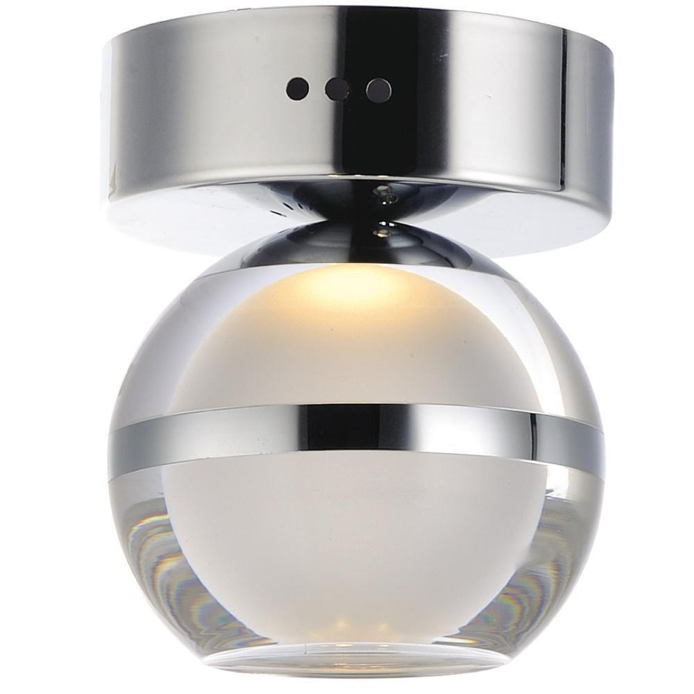 ET2 Lighting Polished Chrome 4-3/4 in. 6W 1-Light 3000K LED Flush Mount Ceiling Fixture 