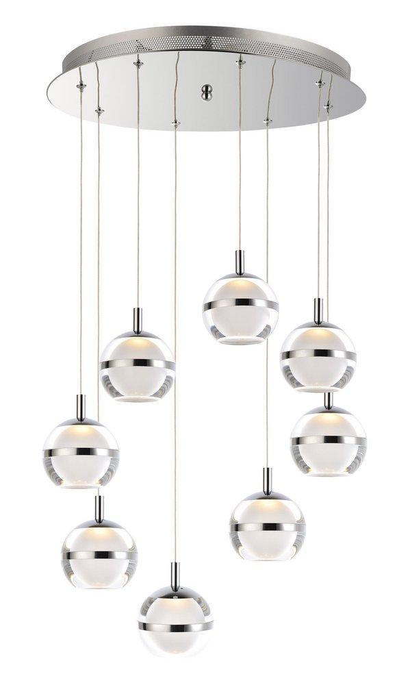 ET2 Lighting Polished Chrome 19 in. 48W 8-Light LED Pendant 