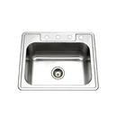 4 Hole Stainless Steel Single Bowl Self-Rimming and Drop- Kitchen Sink in Lustrous Satin Stainless Steel