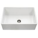 Houzer White 33 x 20 in. Fireclay Single Bowl Farmhouse Kitchen Sink 