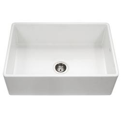 33 in. Farmhouse Fireclay Single Bowl Kitchen Sink in White