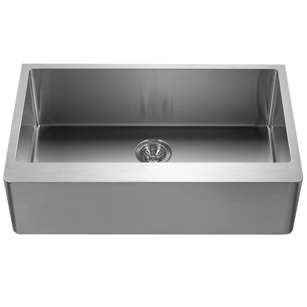 Houzer Stainless Steel 33 x 20 in. Stainless Steel Single Bowl Farmhouse Kitchen Sink 