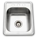Houzer Stainless Steel 3 Hole Single Bowl Top Mount Bar Sink 