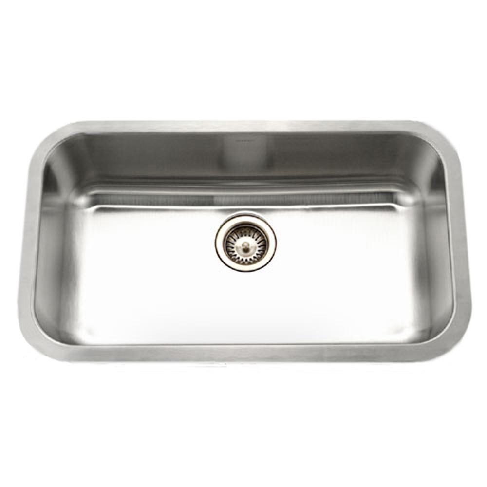 Houzer Stainless Steel Single Bowl Undermount Stainless Steel Kitchen Sink 