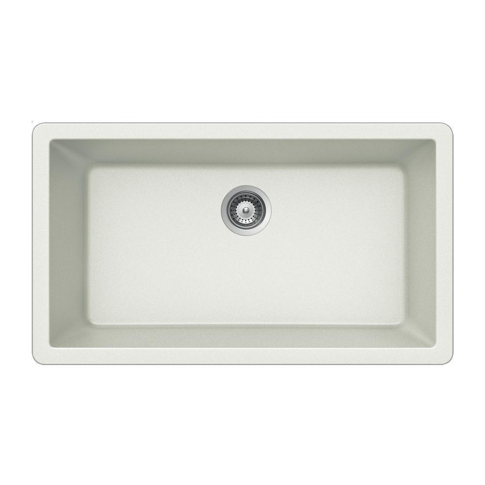 Houzer Cloud Single Bowl Undermount Composite Kitchen Sink 