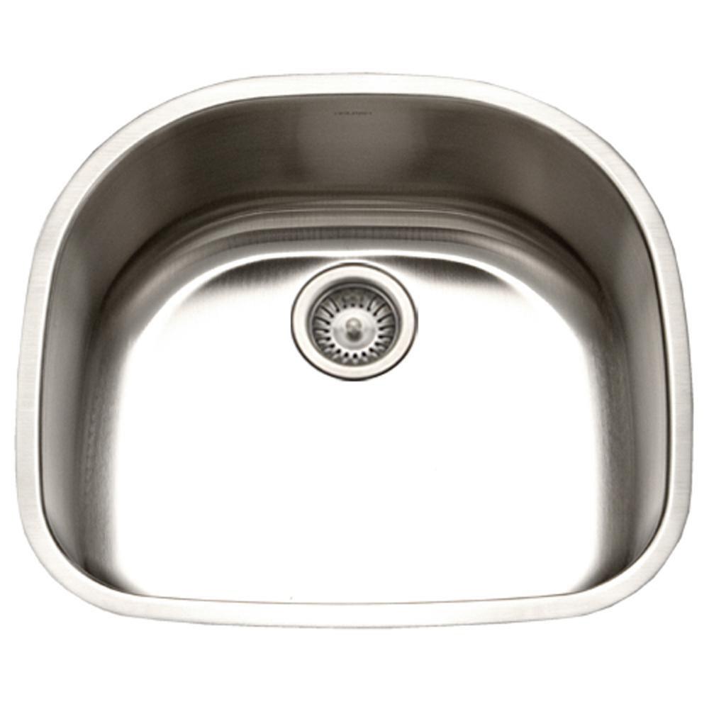 Houzer Stainless Steel Single Bowl Undermount Stainless Steel Kitchen Sink 