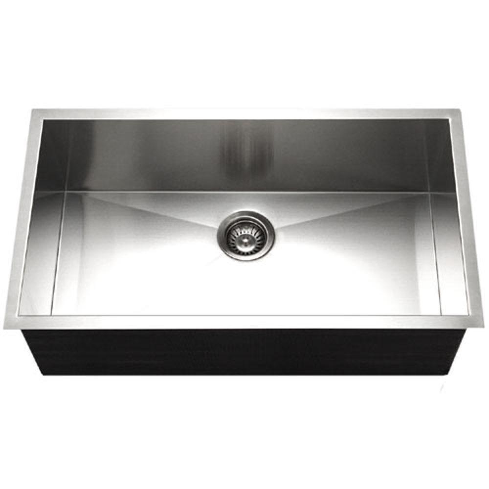 Houzer Stainless Steel Single Bowl Undermount Stainless Steel Kitchen Sink 