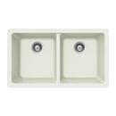 33 x 18-1/2 in. No Hole Composite Double Bowl Undermount Kitchen Sink in Cloud