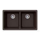 33 x 18-1/2 in. No Hole Composite Double Bowl Undermount Kitchen Sink in Mocha