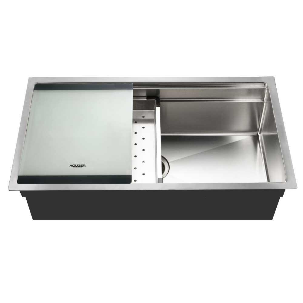 Houzer Stainless Steel Single Bowl Undermount Stainless Steel Kitchen Sink 