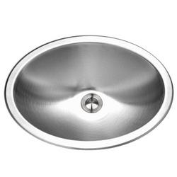 17-3/4 x 13-9/16 in. Oval Drop-in Bathroom Sink in Stainless Steel