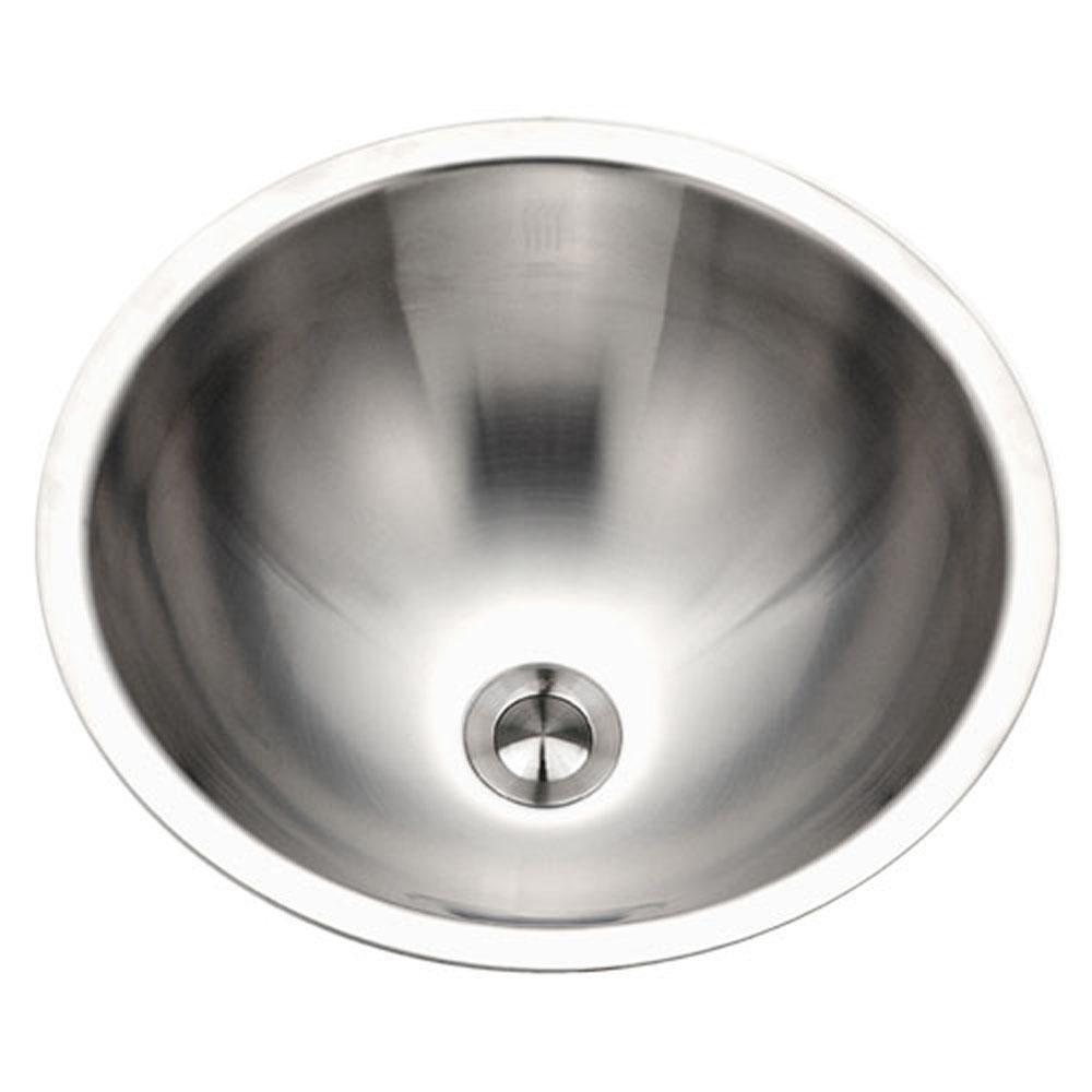 Houzer Stainless Steel 18 ga 6-1/4 in. 1-Bowl Top Mount Lavatory Sink with Center Drain 