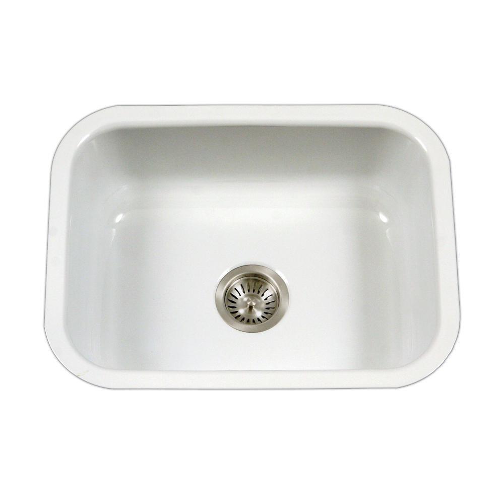 Houzer White Single Bowl Bar Sink 