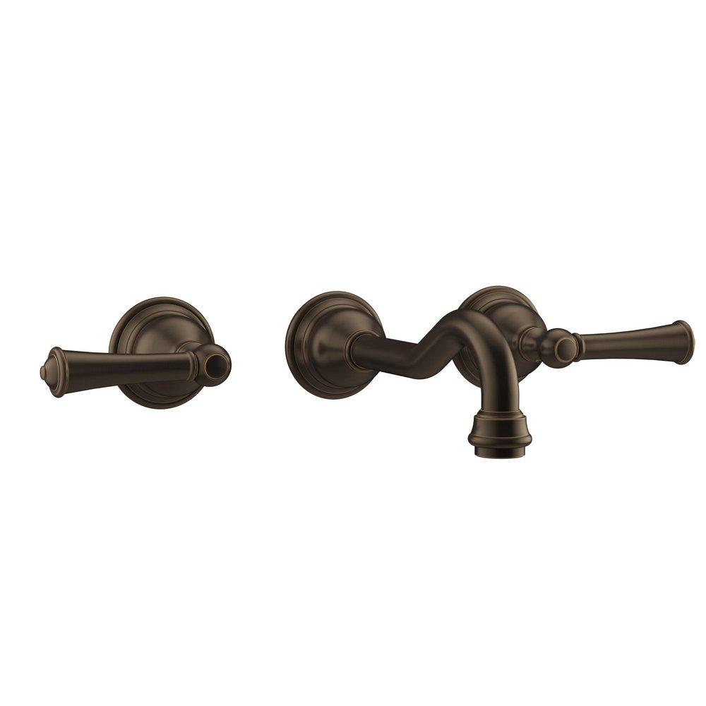 Two Handle Wall Mount Widespread Bathroom Sink Faucet in Olive Bronze 