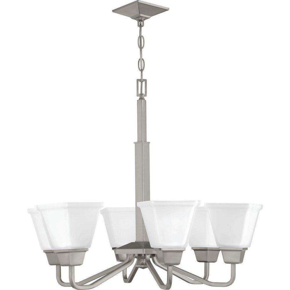Progress Lighting Brushed Nickel 100W 6-Light Medium Chandelier 