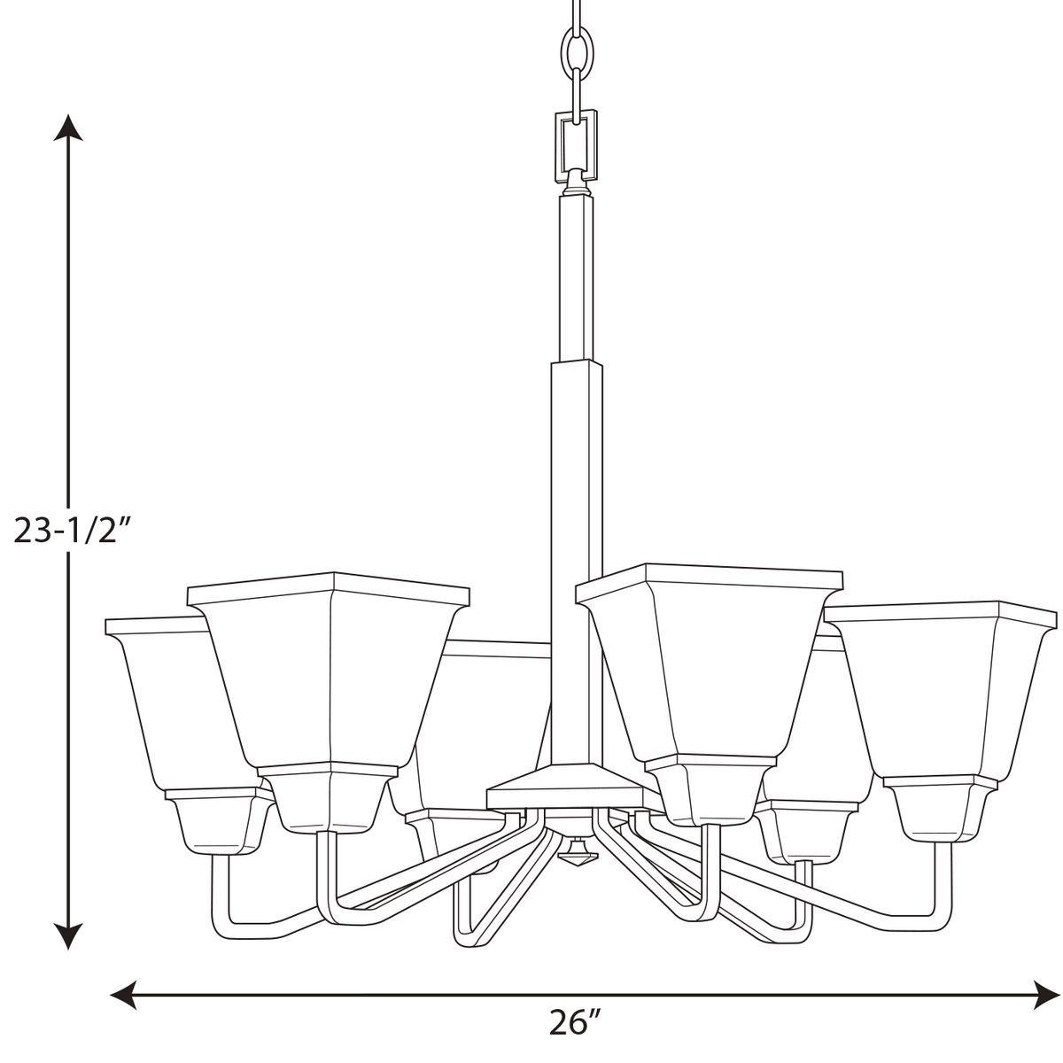 Progress Lighting Brushed Nickel 100W 6-Light Medium Chandelier 