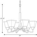 Progress Lighting Brushed Nickel 100W 6-Light Medium Chandelier 