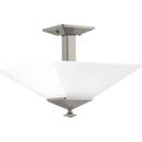 Progress Lighting Brushed Nickel 100W 2-Light Semi-Flush Mount Ceiling Fixture 