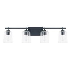 100W 4-Light Medium E-26 Incandescent Vanity Fixture in Matte Black