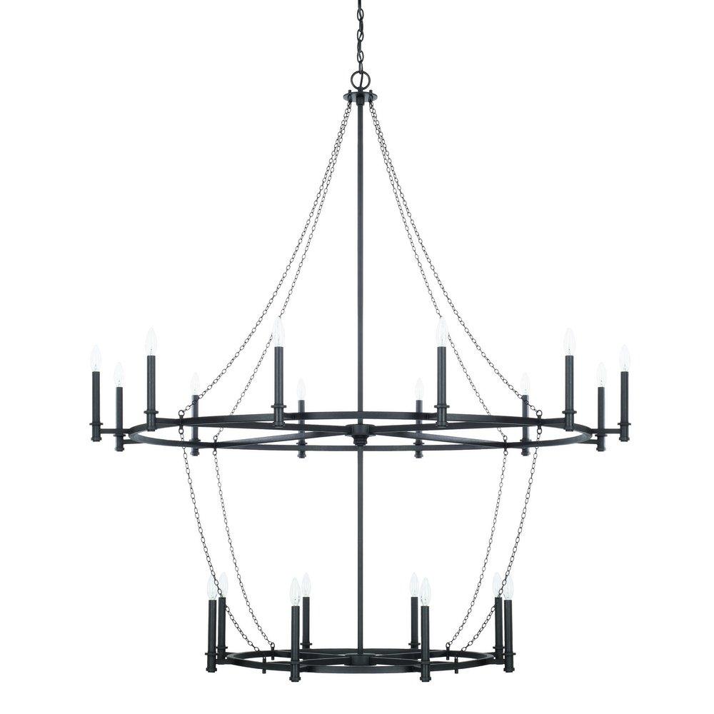Capital Lighting Black Iron 60W 20-Light Candelabra E-12 Incandescent Chandelier 