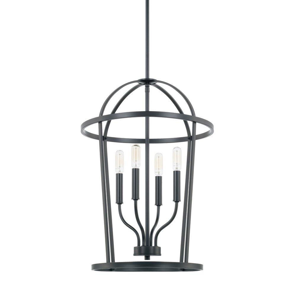 Capital Lighting Matte Black 60W 4-Light Candelabra E-12 Incandescent Foyer Lighting 
