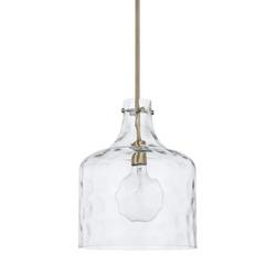 100W 1-Light Medium E-26 Incandescent Pendant in Aged Brass