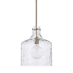 100W 1-Light Medium E-26 Incandescent Pendant in Aged Brass