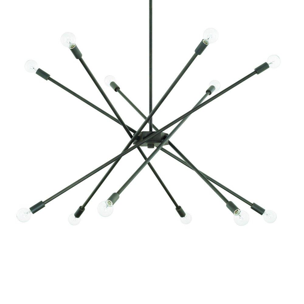 Capital Lighting 72W 12-Light Candelabra E-12 Incandescent Chandelier in  Nordic Grey