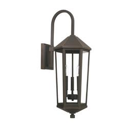 60W 3-Light Candelabra E-12 Incandescent Outdoor Wall Lantern in Oiled Bronze