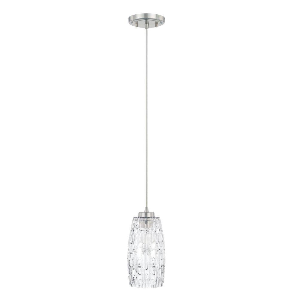 Capital Lighting Brushed Nickel 5-1/4 in. 100W 1-Light Medium E-26 Incandescent Pendant 