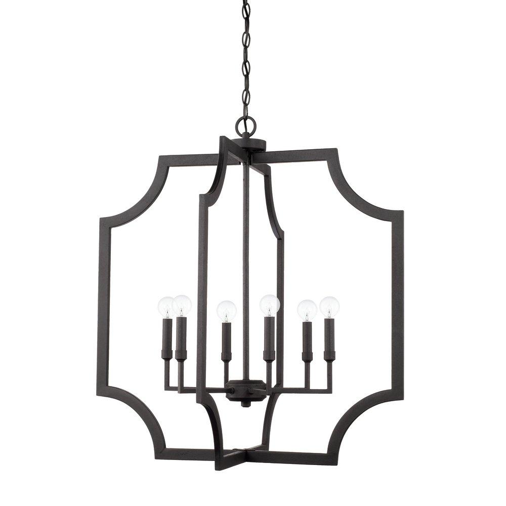 Capital Lighting Black Iron 60W 6-Light Foyer Lighting 