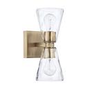 60W 2-Light Medium E-26 Incandescent Wall Sconce in Aged Brass