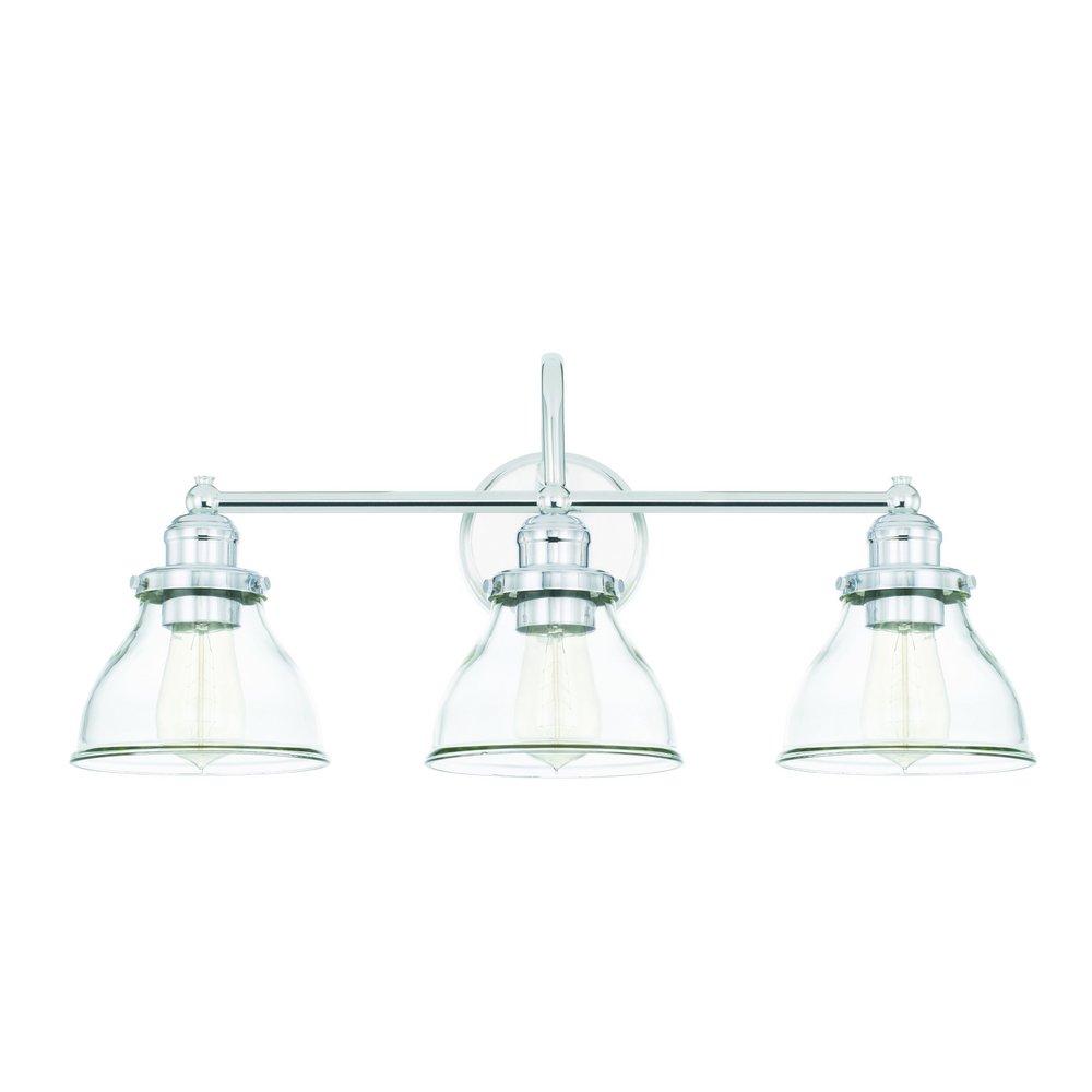 Capital Lighting Polished Chrome 100W 3-Light Medium E-26 Incandescent 120V Vanity Fixture 