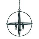 Capital Lighting Matte Black 24-1/4 in. 4-Light Candelabra E-12 Base Incandescent Pendant 