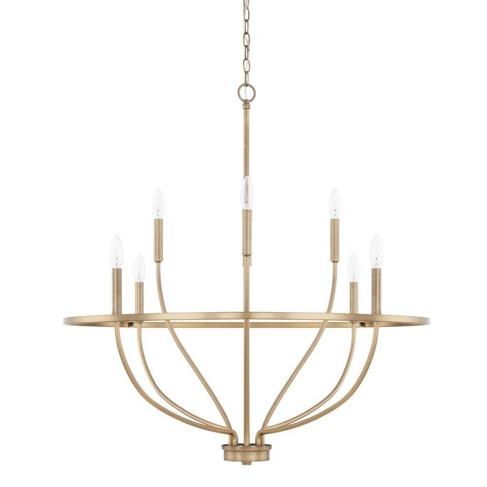 Capital Lighting Aged Brass 60W 8-Light Candelabra E-12 Incandescent Chandelier 