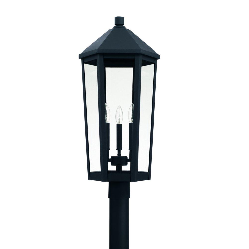 Capital Lighting Black 60W 3-Light Candelabra E-12 Incandescent Outdoor Post Lamp 