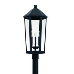 60W 3-Light Candelabra E-12 Incandescent Outdoor Post Lamp in Black