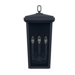 60W 3-Light Outdoor Wall Lantern in Black
