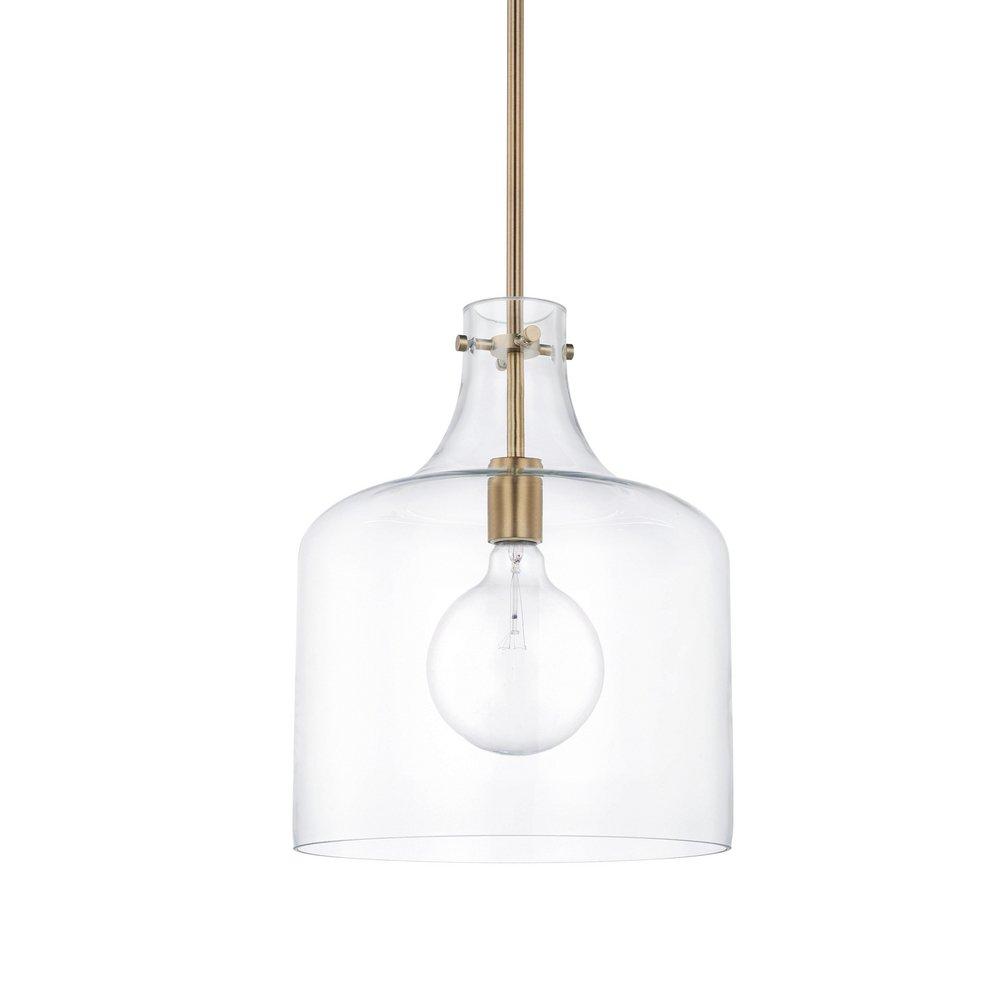 Capital Lighting Aged Brass 100W 1-Light Medium E-26 Incandescent Pendant 