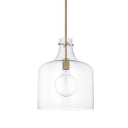 100W 1-Light Medium E-26 Incandescent Pendant Light in Aged Brass