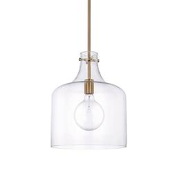 100W 1-Light Medium E-26 Incandescent Pendant Light in Aged Brass