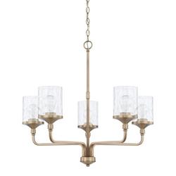 100W 5-Light Chandelier in Aged Brass
