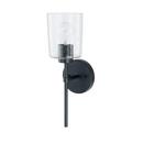 Capital Lighting Matte Black 5 x 15-1/2 in. 100W 1-Light Medium E-26 Incandescent Wall Sconce 