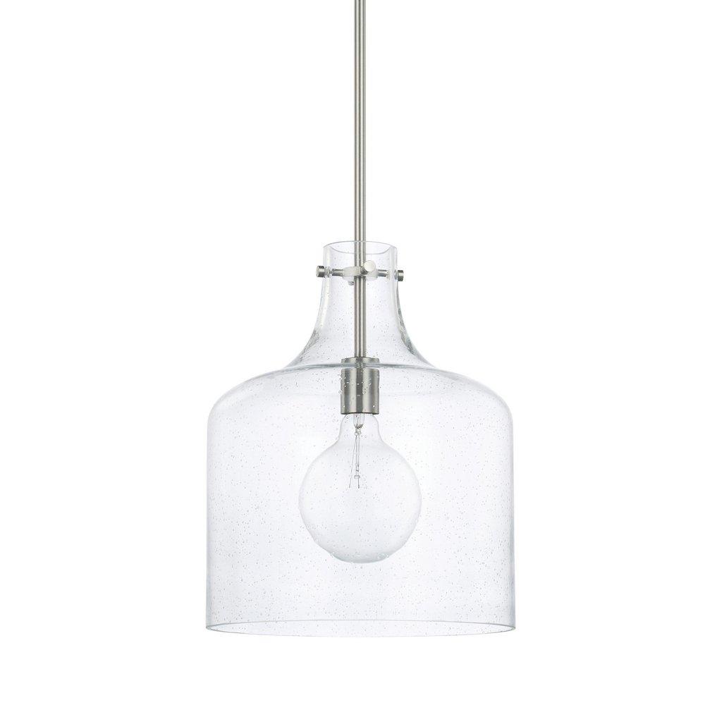 Capital Lighting Brushed Nickel 100W 1-Light Medium E-26 Incandescent Pendant 