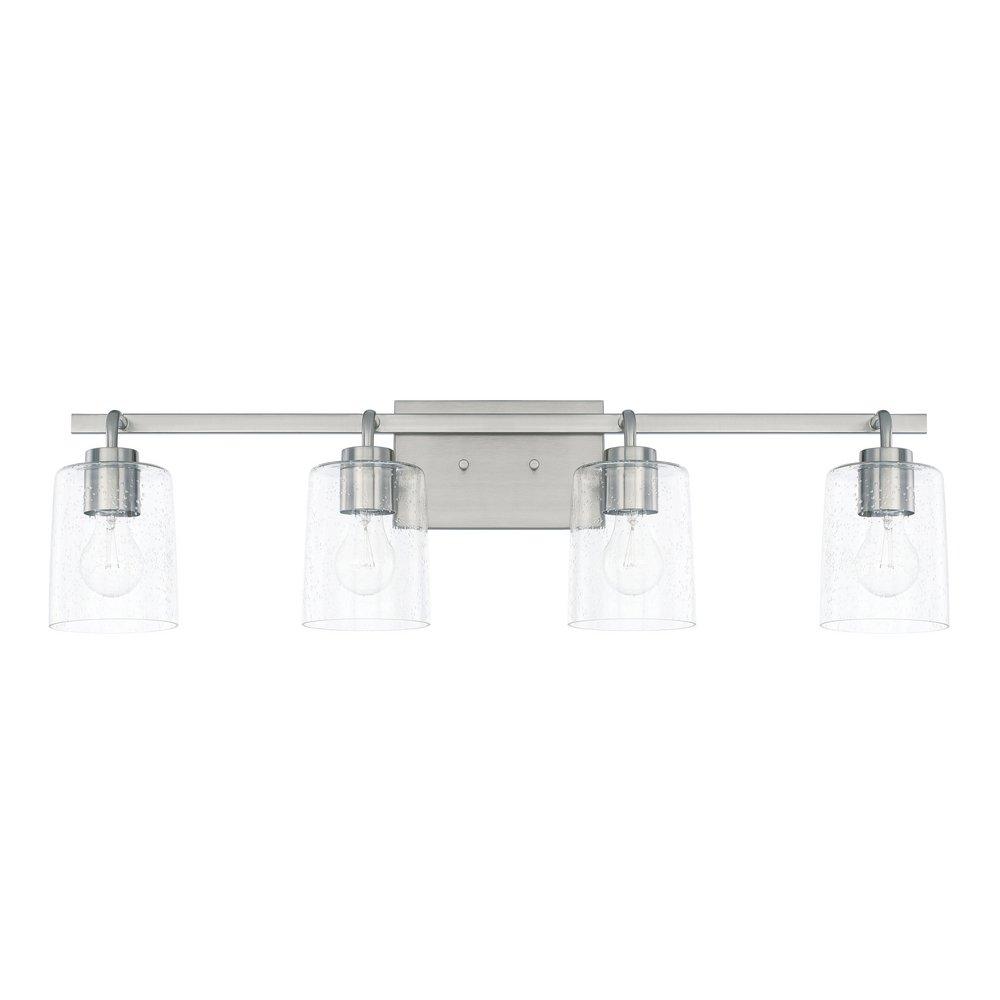 Capital Lighting Brushed Nickel 100W 4-Light Medium E-26 Incandescent Vanity Fixture 